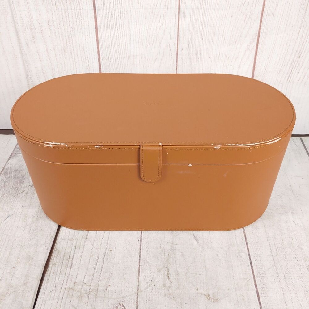 Dyson Airwrap Styler Faux-Leather CASE ONLY - Large Storage Hard Box - Tan Brown